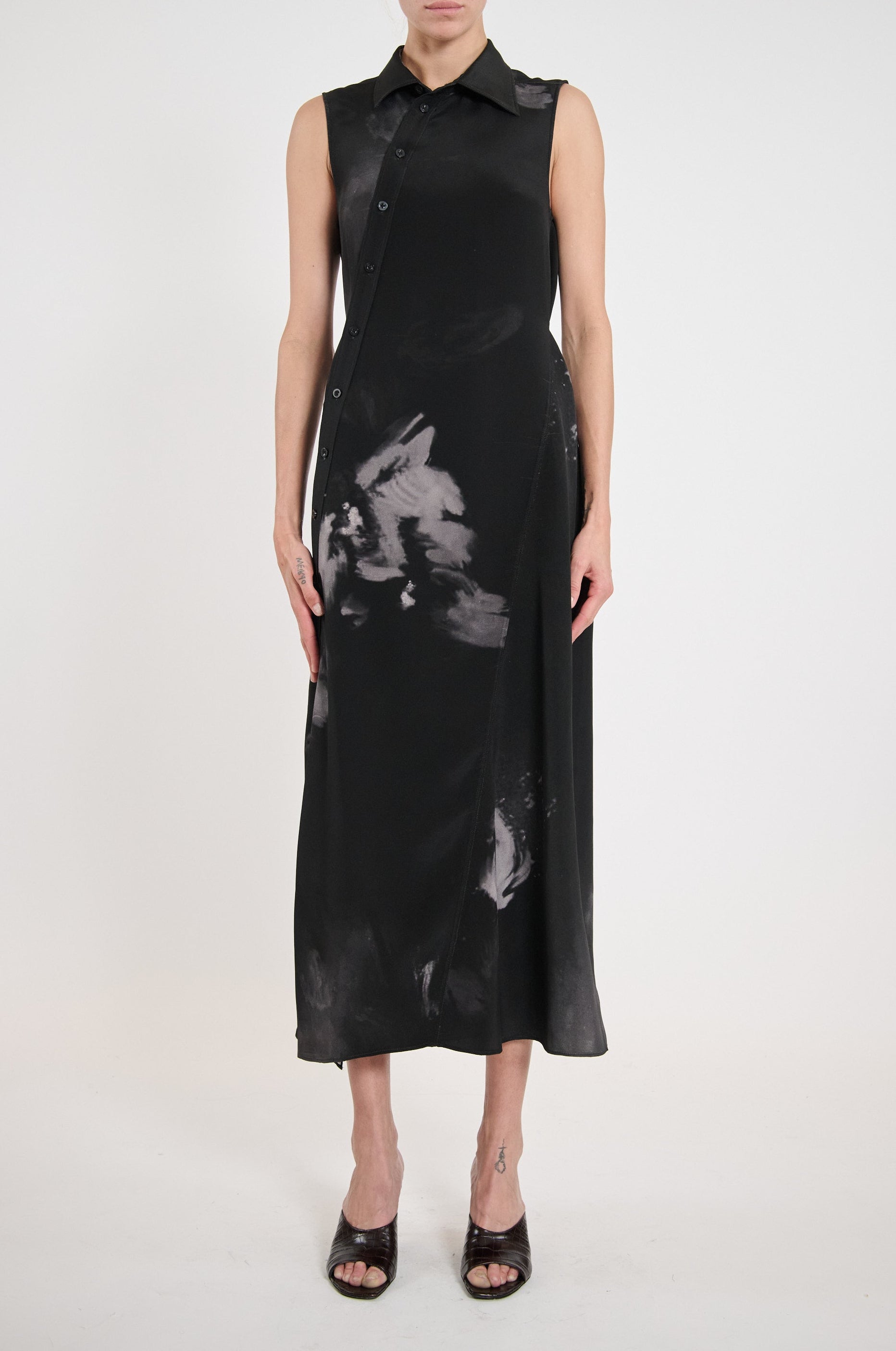 SS25 ARLO DRESS - BLACK WHITE ROSE