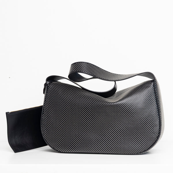 Studded Black Dumpling Bag