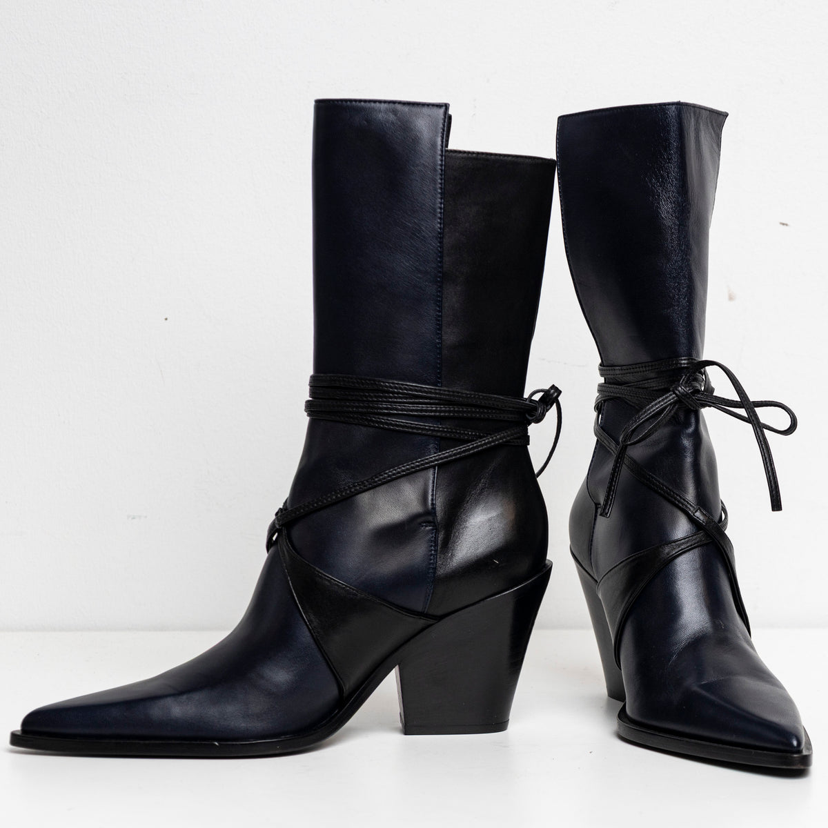 Bi-Color Boots Navy Black EU40 #2 (Like New)