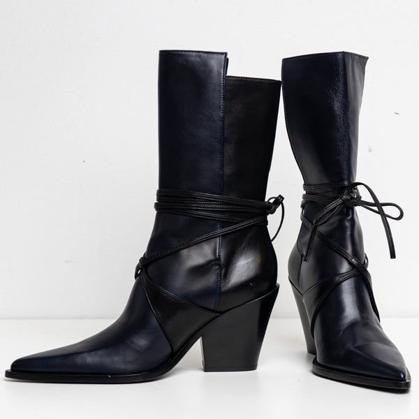 Bi-Color Boots Navy Black EU40 #2 (Like New)