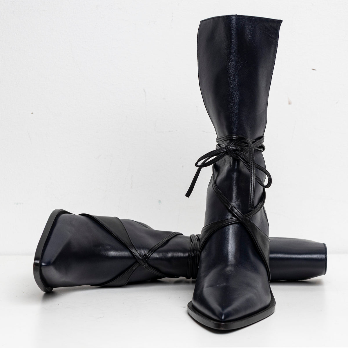 Bi-Color Boots Navy Black EU40 #2 (Like New)