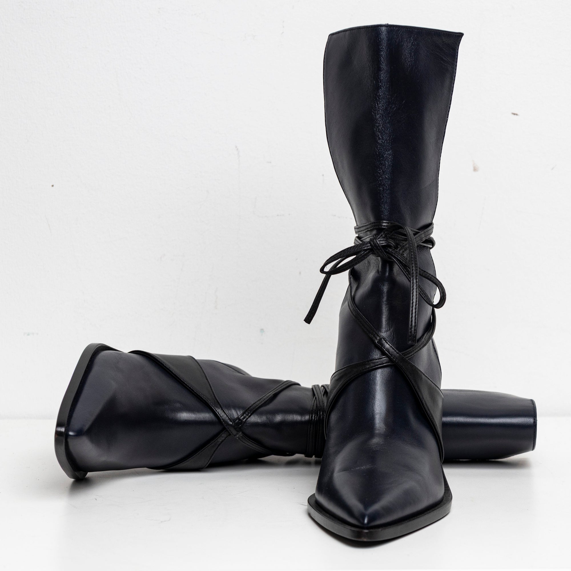 Bi-Color Boots Navy Black EU40 #2 (Like New)