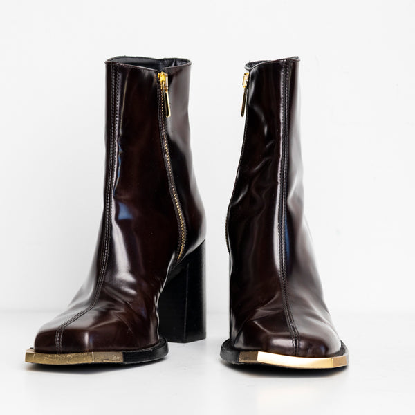 Gold Metal Everyday Chelsea Boots  Brown EU40 #1