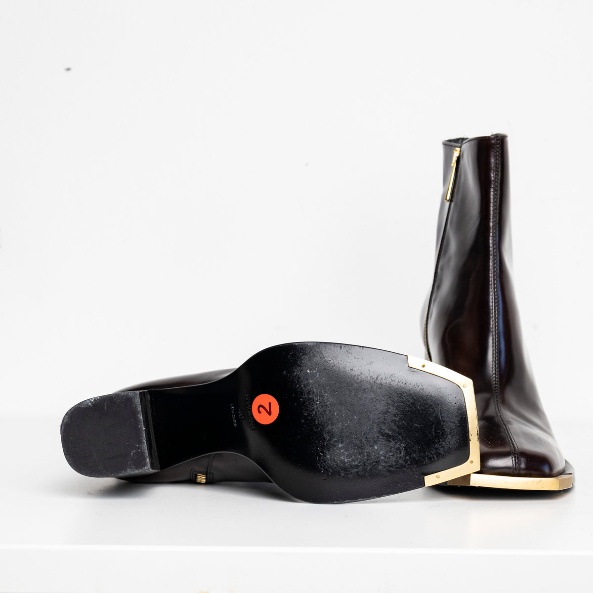 Gold Metal Everyday Chelsea Boots  Brown EU40 #2