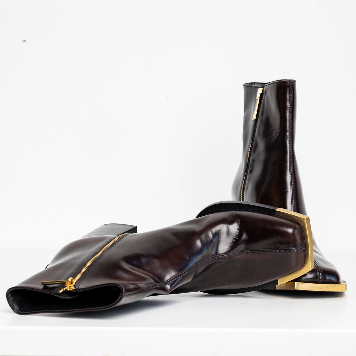 Gold Metal Everyday Chelsea Boots  Brown EU40 #2