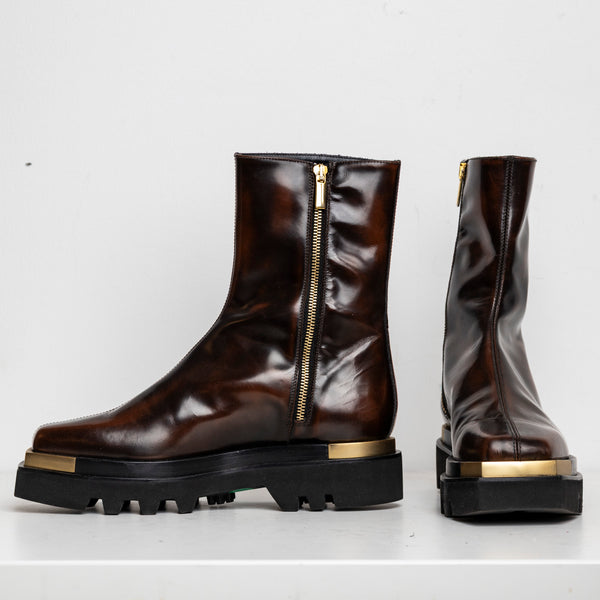 Gold Metal Everyday Combat Boots Brown EU40 (Like New)