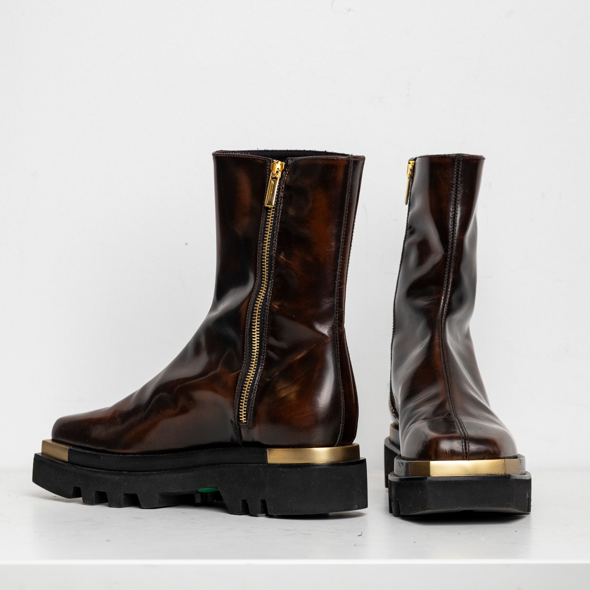 Gold Metal Everyday Combat Boots Brown EU40 (Like New)