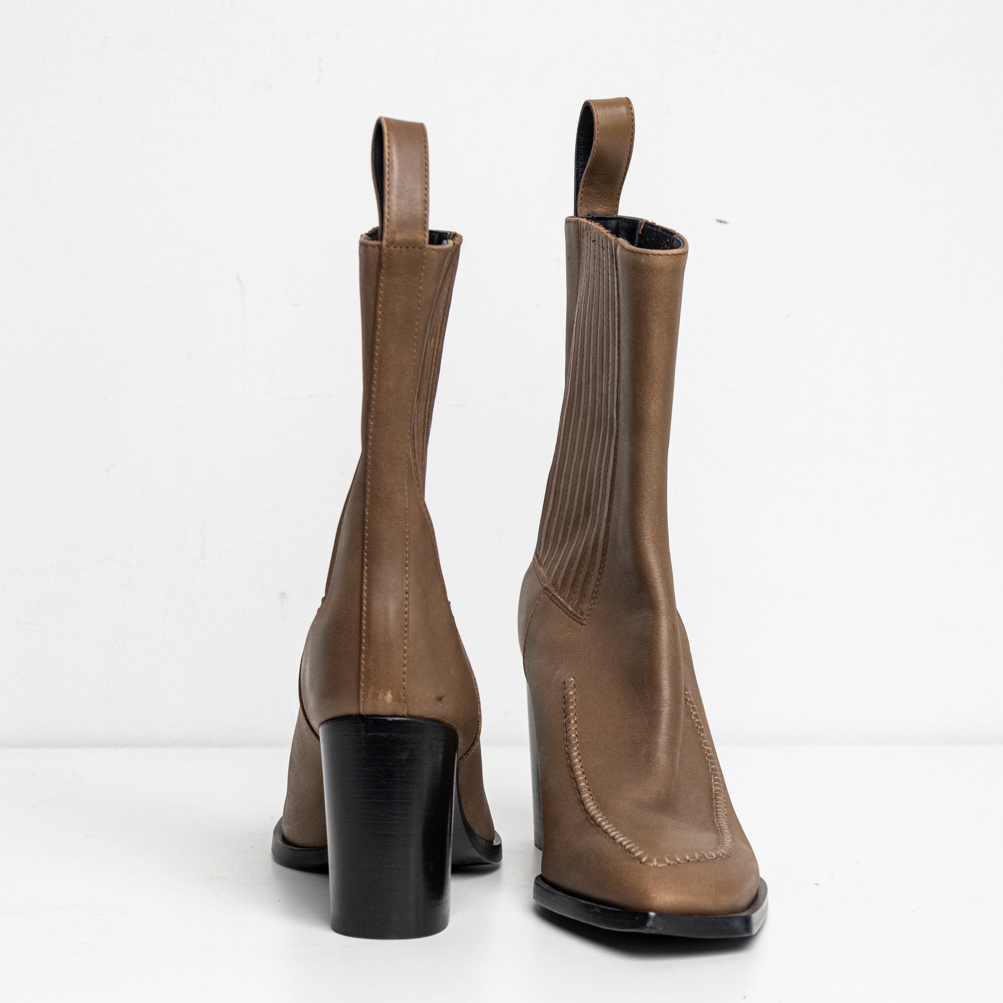 Hand-stitch Chelsea Boots Tan EU40