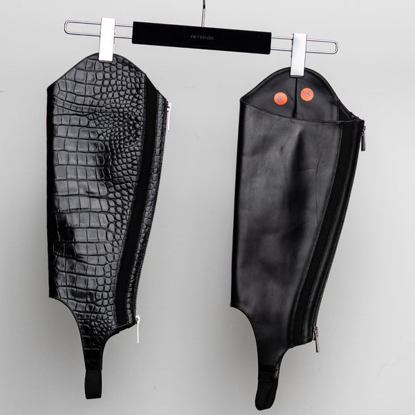 Leather Chap Combo Black Croc One Size
