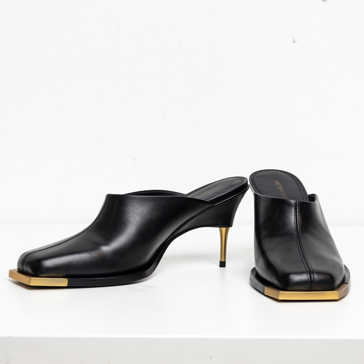 Metal Square Toes Mule Black EU40 #3 (Like New)