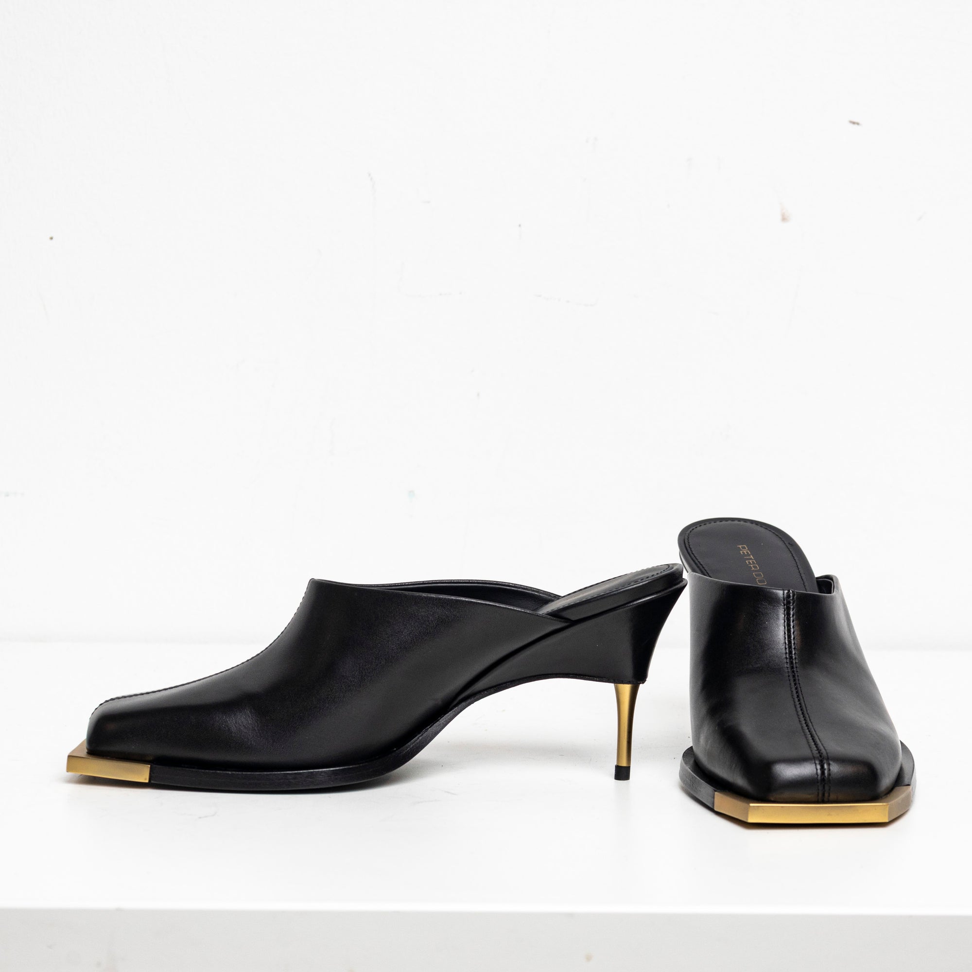 Metal Square Toes Mule Black EU40 #3 (Like New)