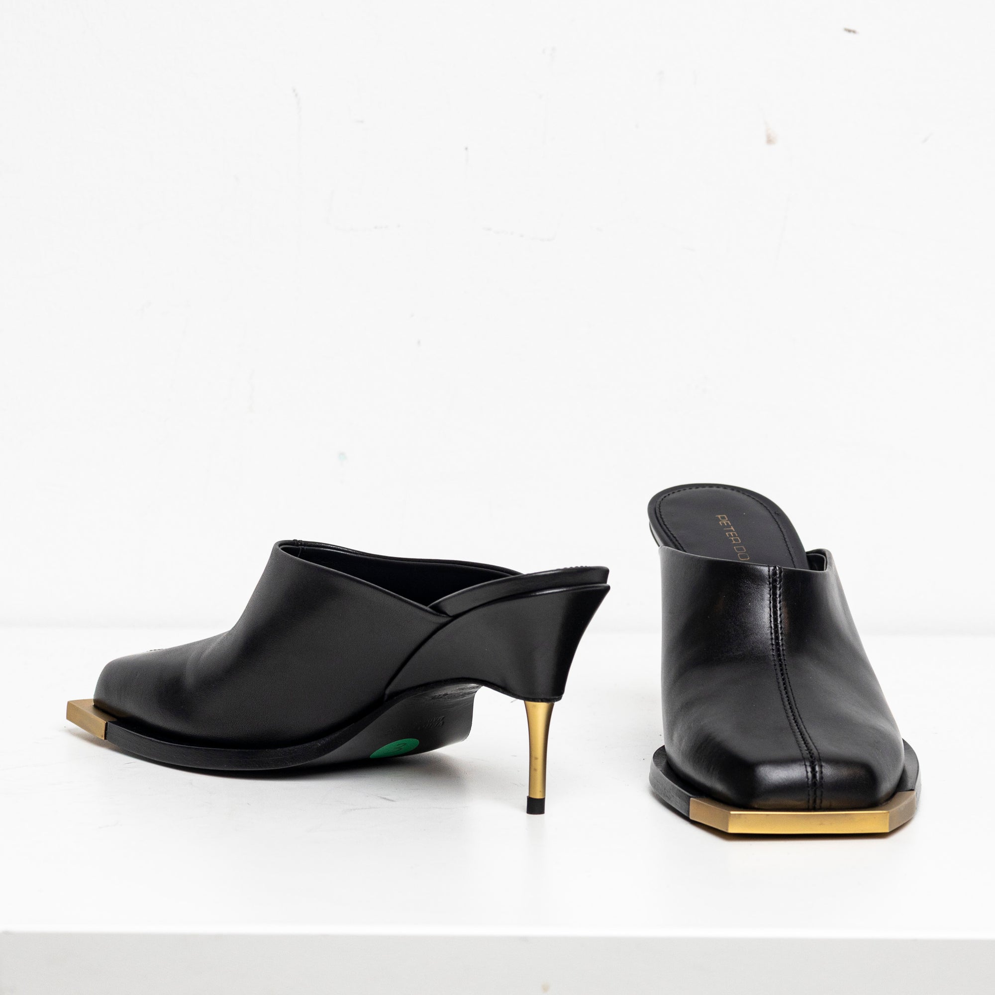 Metal Square Toes Mule Black EU40 #3 (Like New)