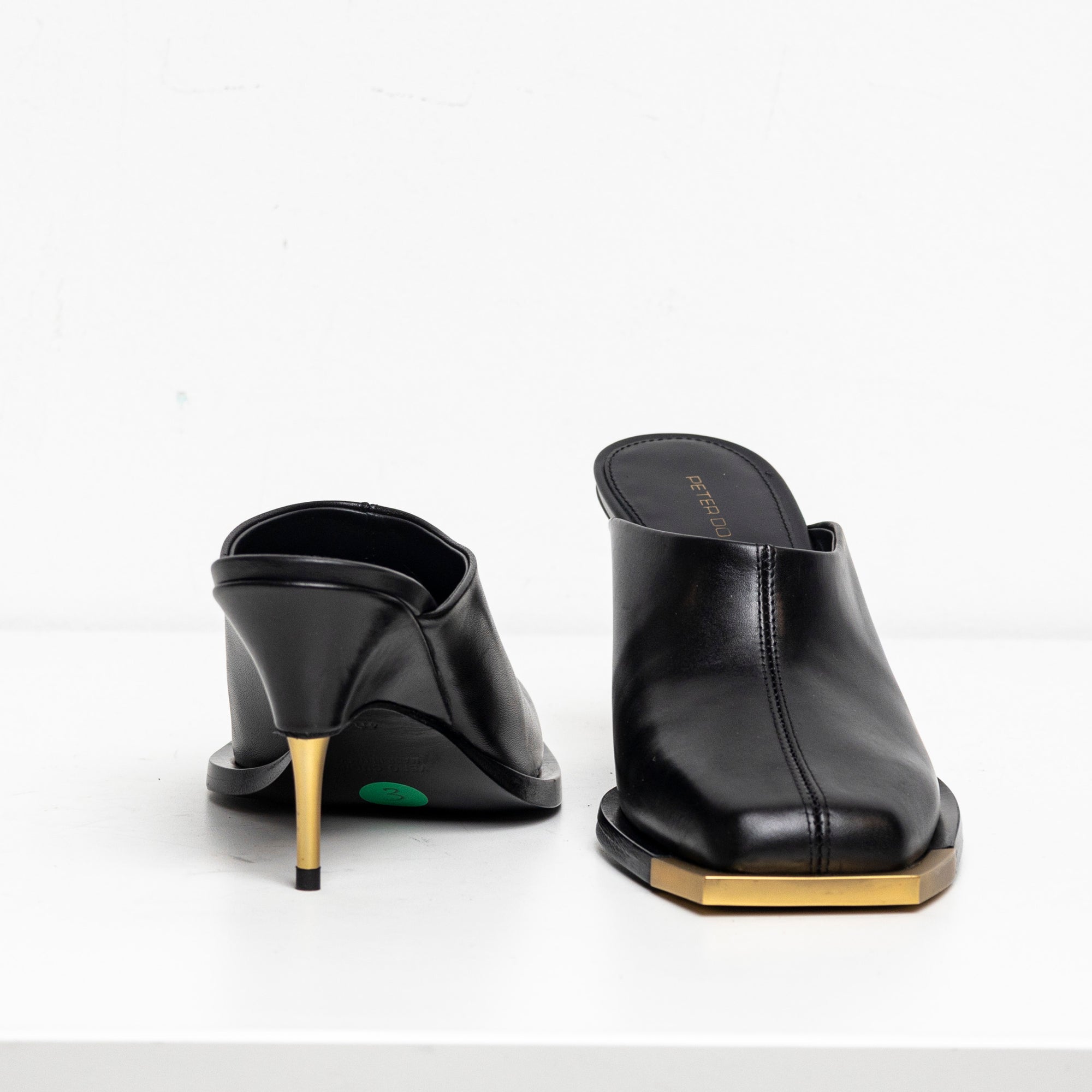 Metal Square Toes Mule Black EU40 #3 (Like New)