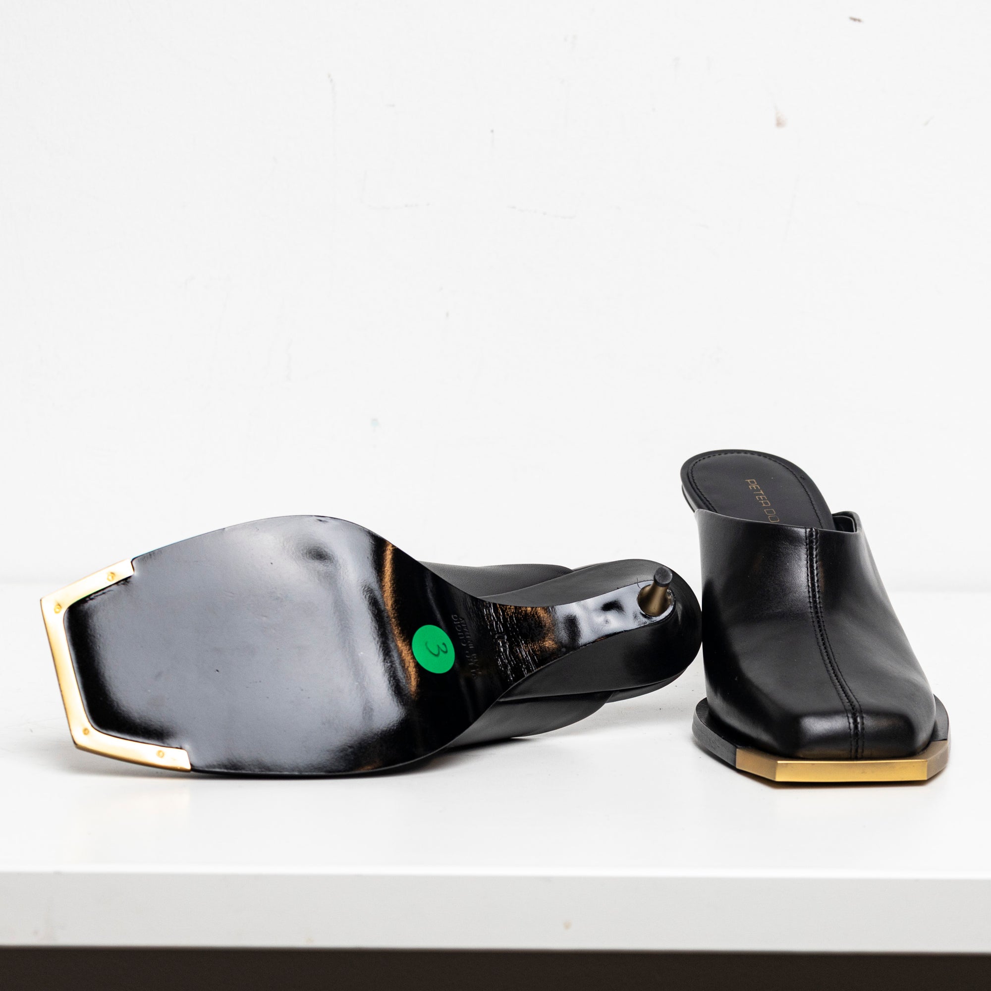 Metal Square Toes Mule Black EU40 #3 (Like New)