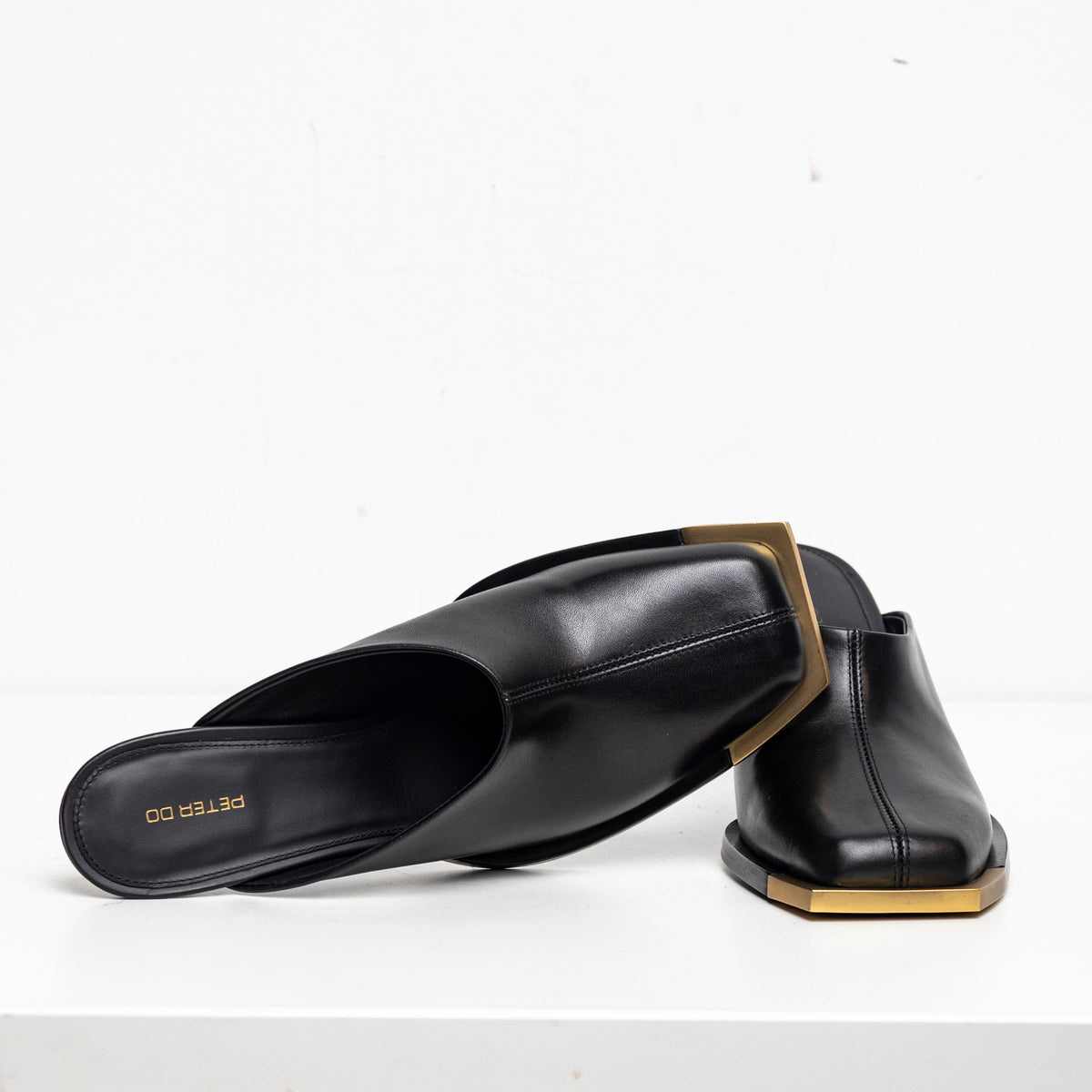 Metal Square Toes Mule Black EU40 #3 (Like New)