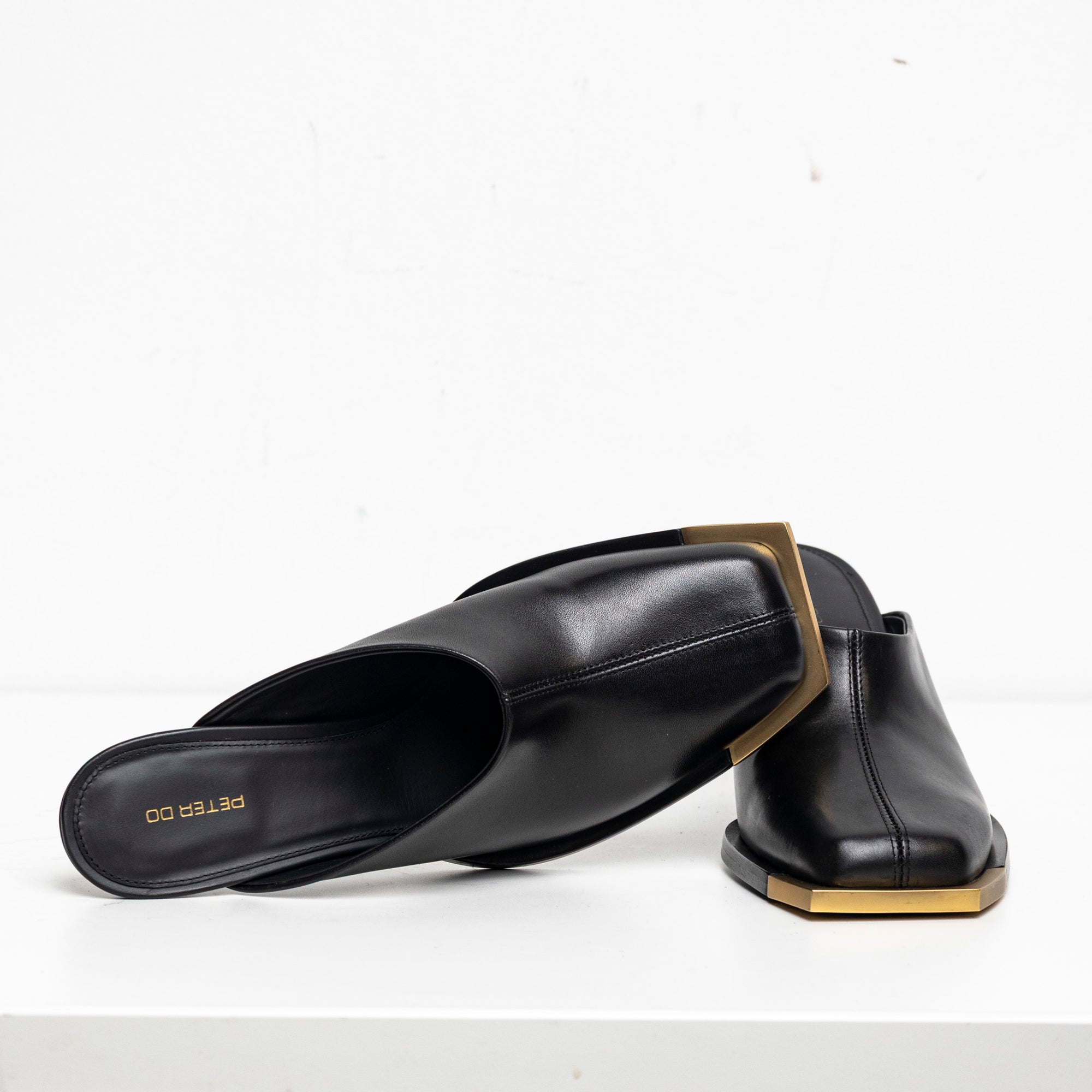 Metal Square Toes Mule Black EU40 #3 (Like New)