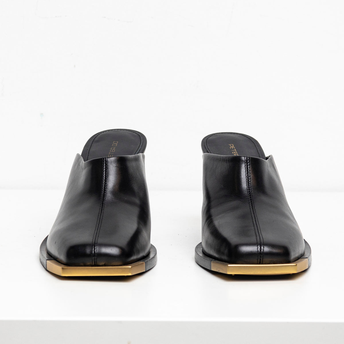 Metal Square Toes Mule Black EU40 #4 (Like New)