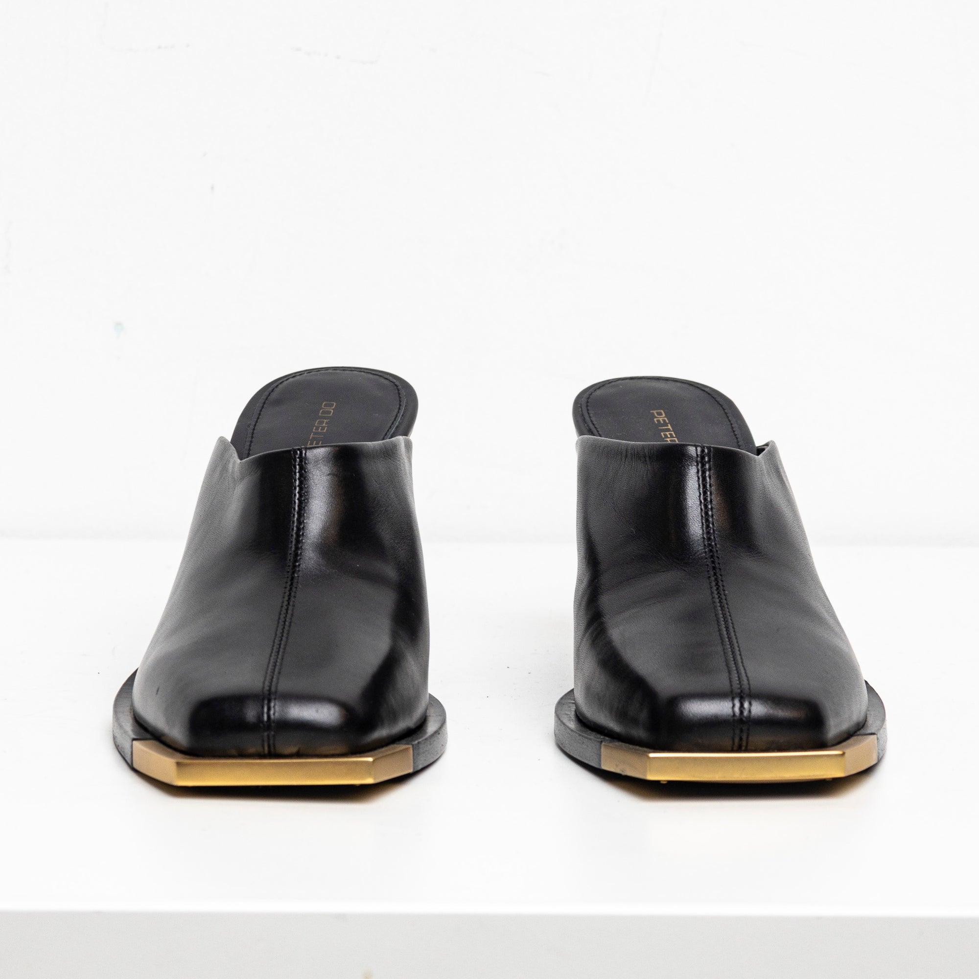 Metal Square Toes Mule Black EU40 #4 (Like New)