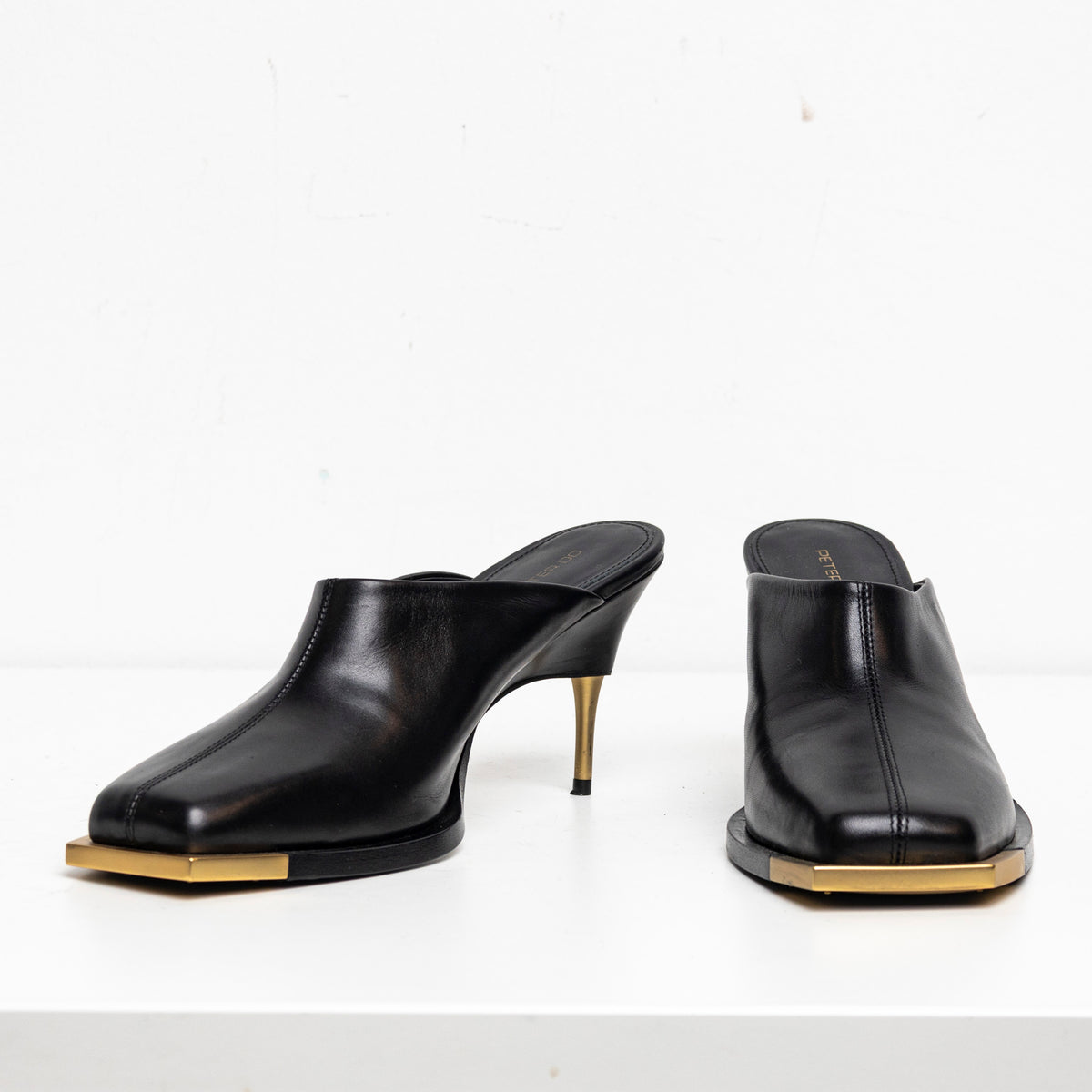 Metal Square Toes Mule Black EU40 #4 (Like New)