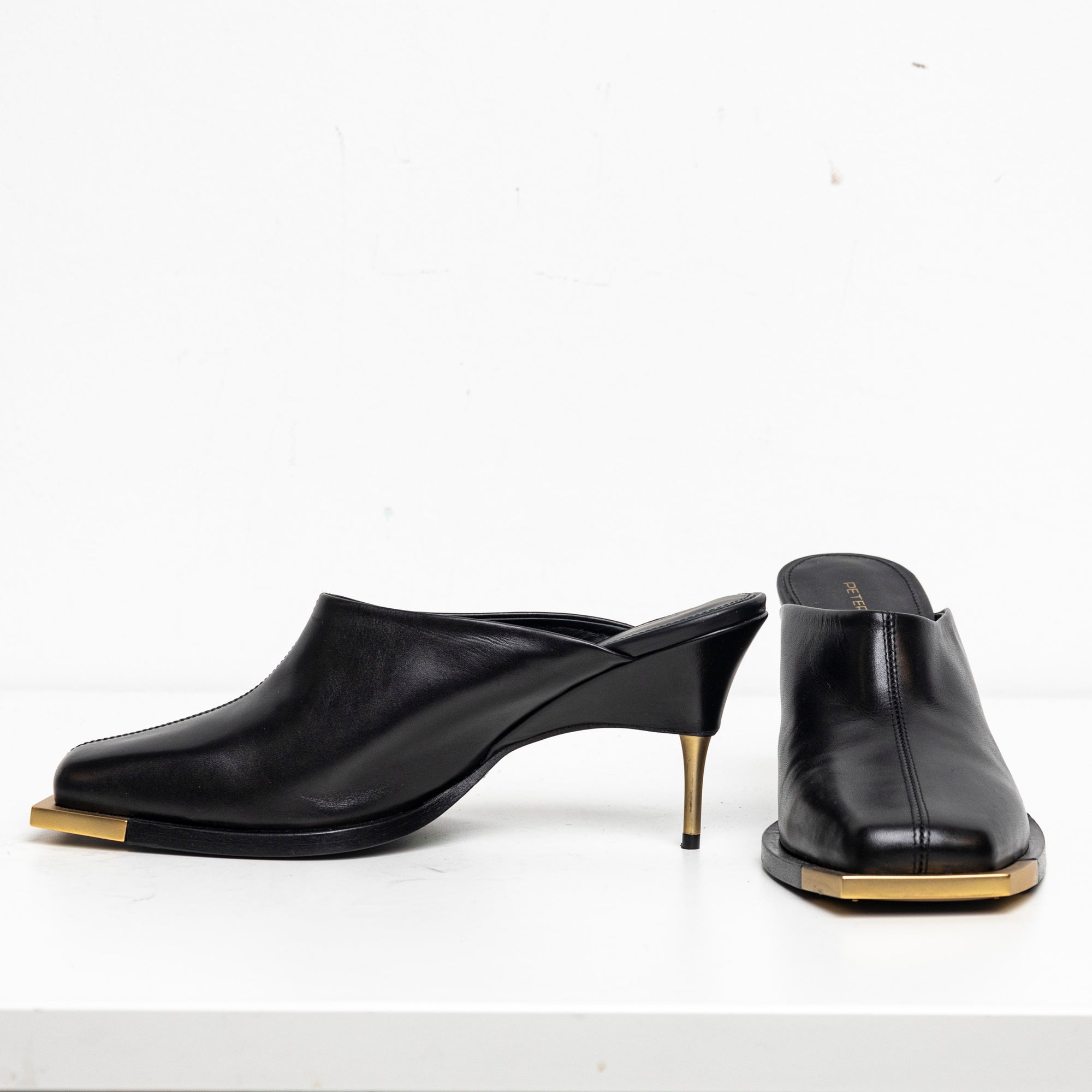 Metal Square Toes Mule Black EU40 #4 (Like New)