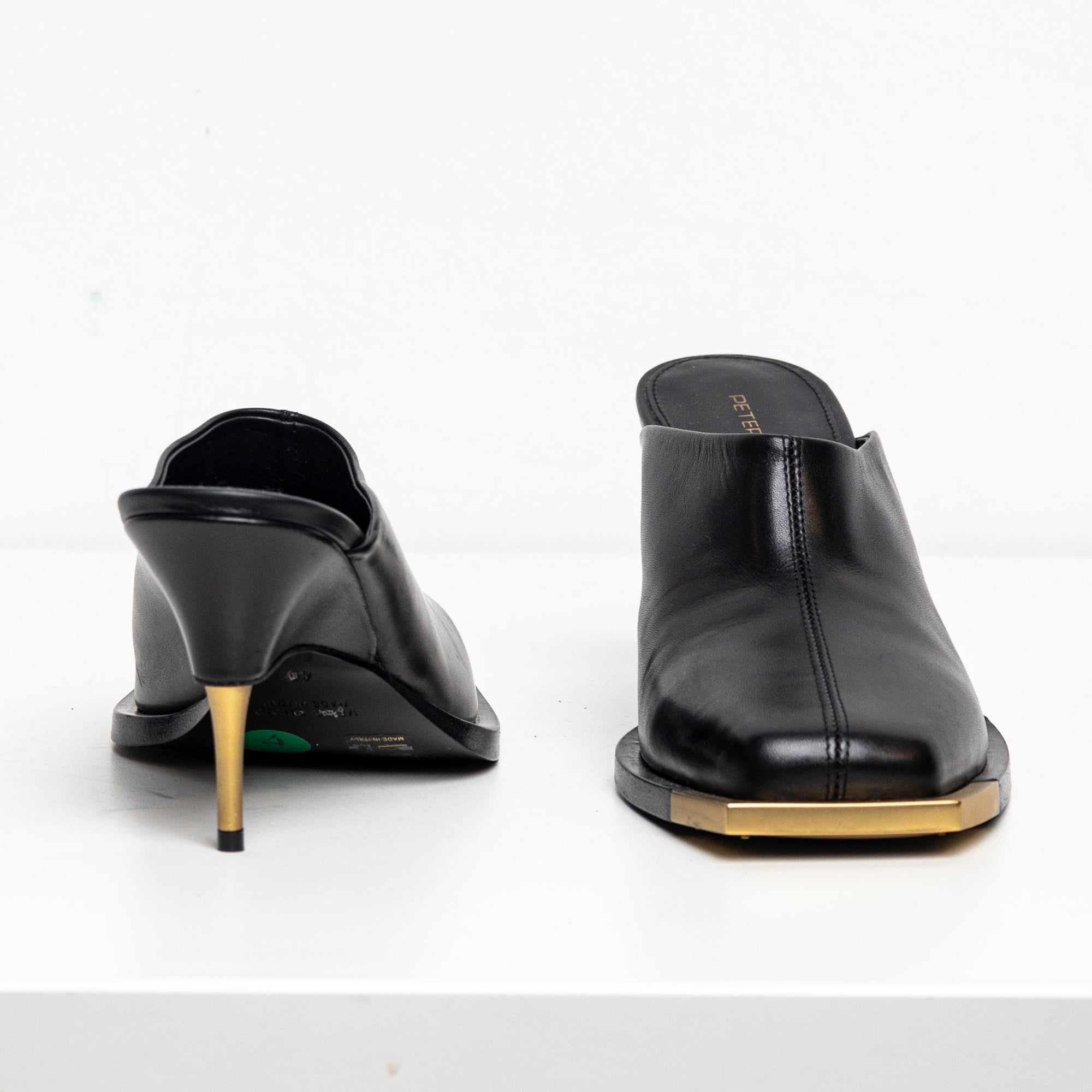 Metal Square Toes Mule Black EU40 #4 (Like New)