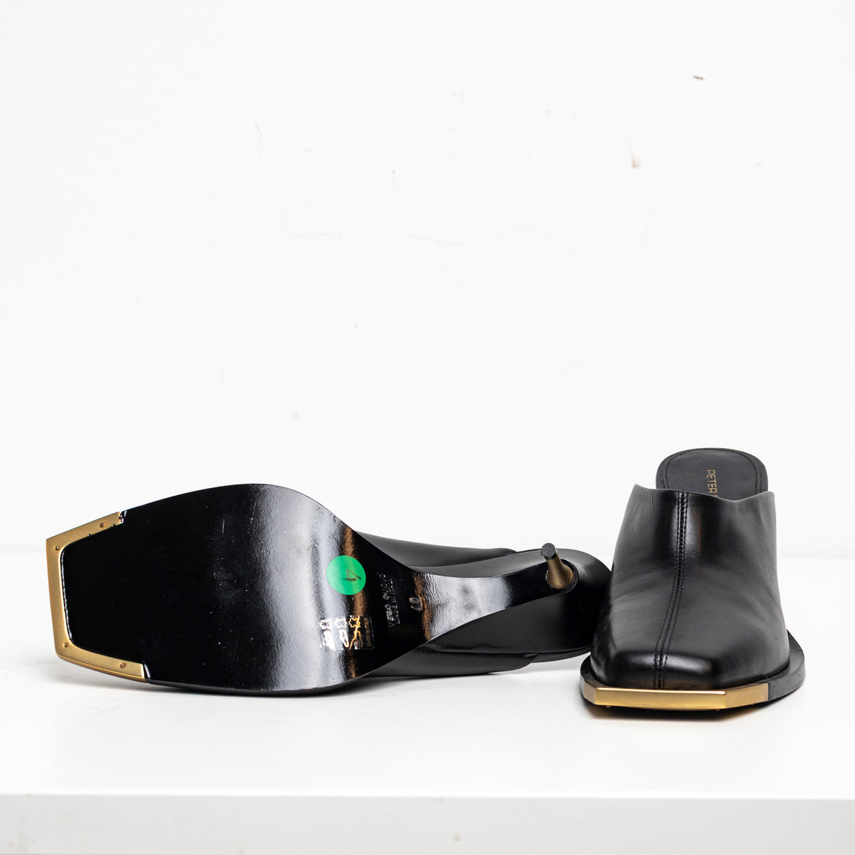 Metal Square Toes Mule Black EU40 #4 (Like New)