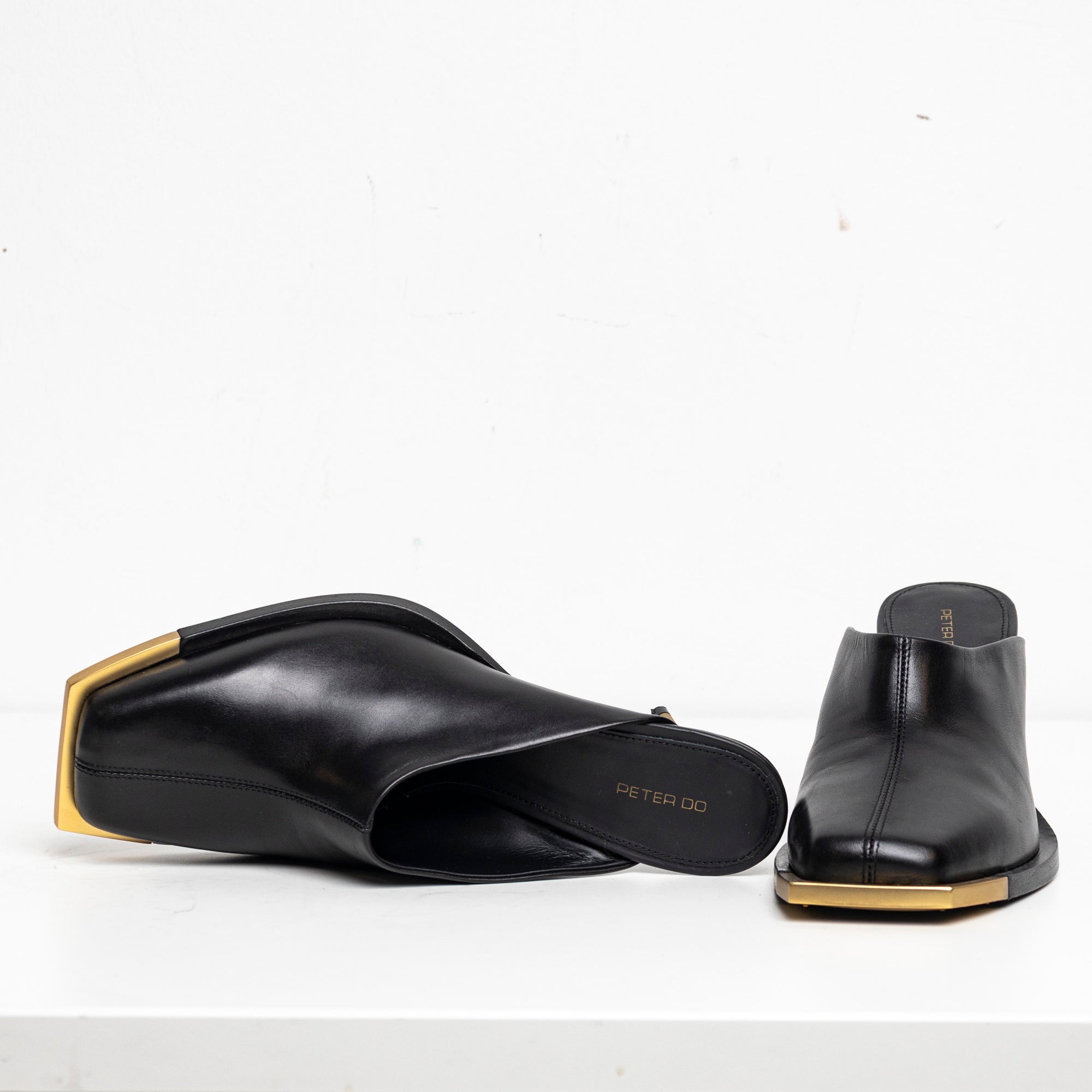 Metal Square Toes Mule Black EU40 #4 (Like New)