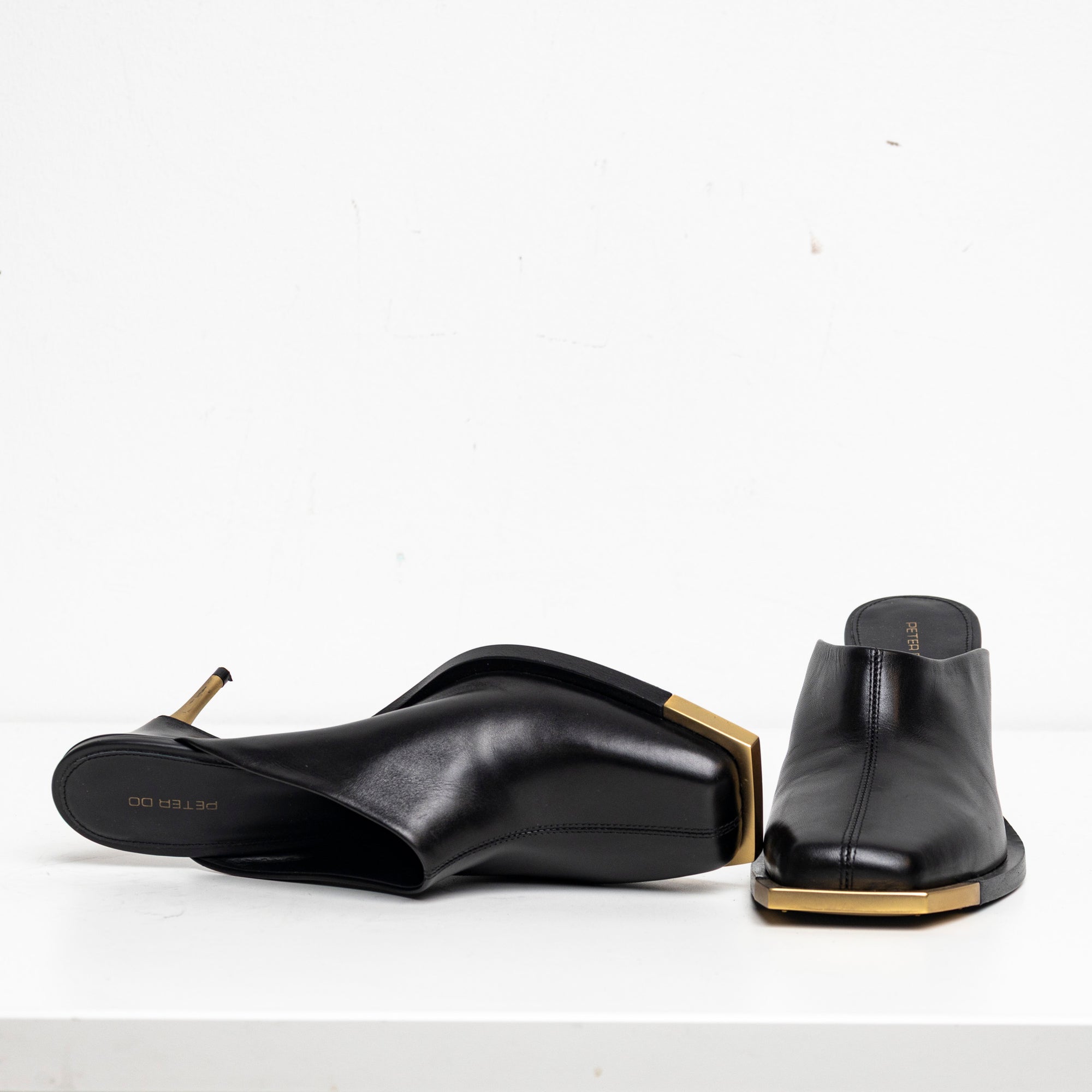 Metal Square Toes Mule Black EU40 #4 (Like New)