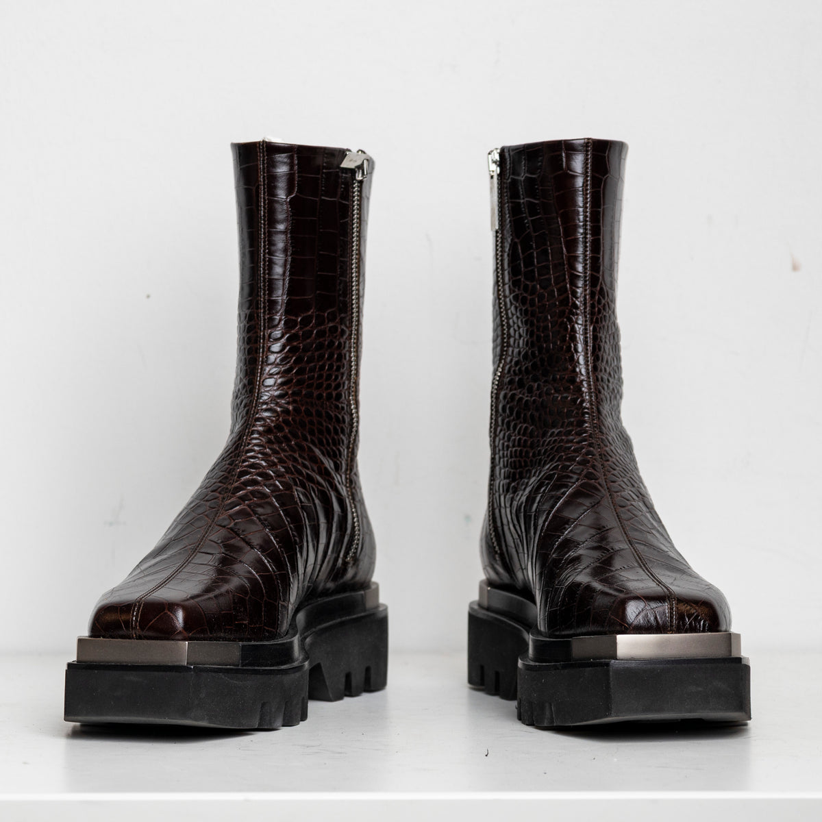 Metal Everyday Combat Boots Brown Croc EU40 (Like New)