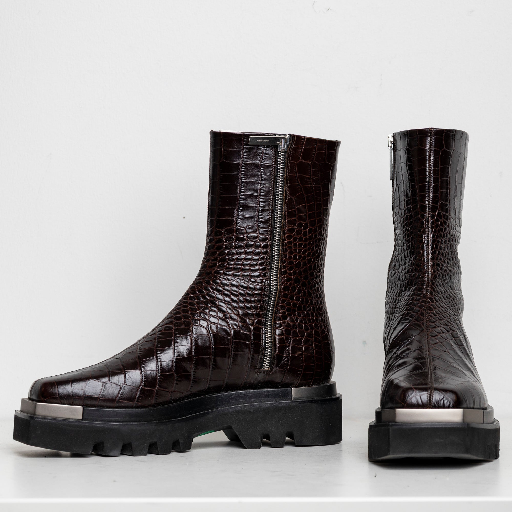 Metal Everyday Combat Boots Brown Croc EU40 (Like New)