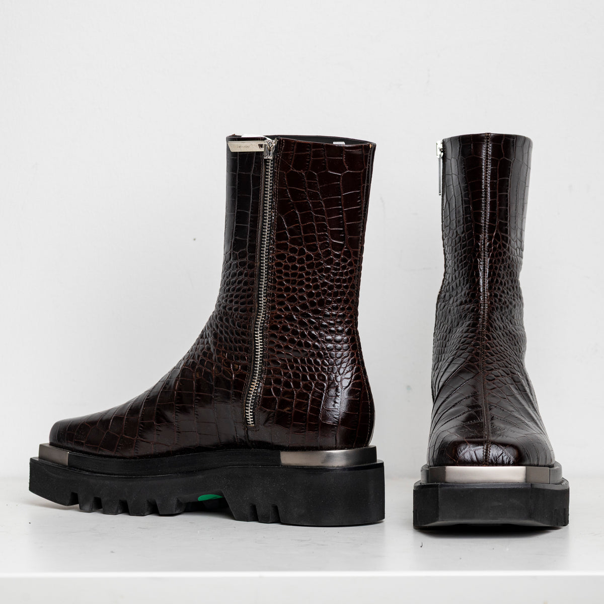 Metal Everyday Combat Boots Brown Croc EU40 (Like New)