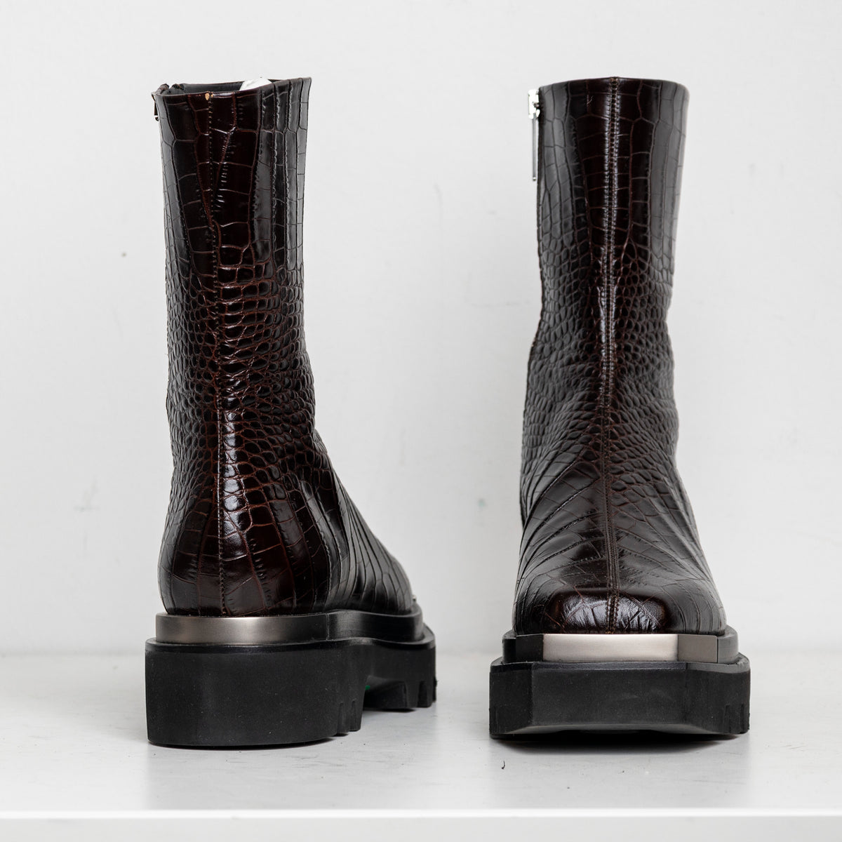 Metal Everyday Combat Boots Brown Croc EU40 (Like New)