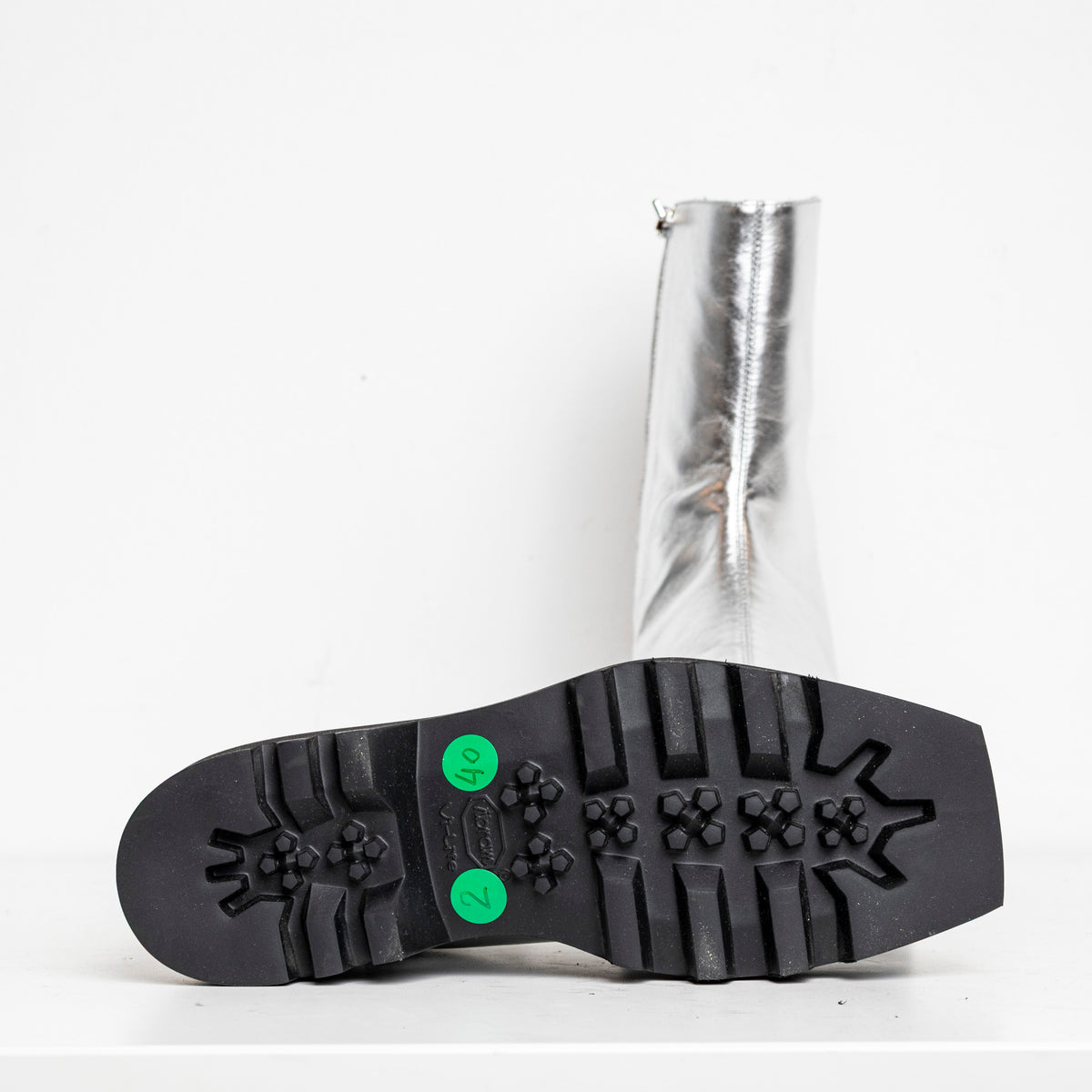 Metal Everyday Combat Boots Silver EU40 #2 (Like New)