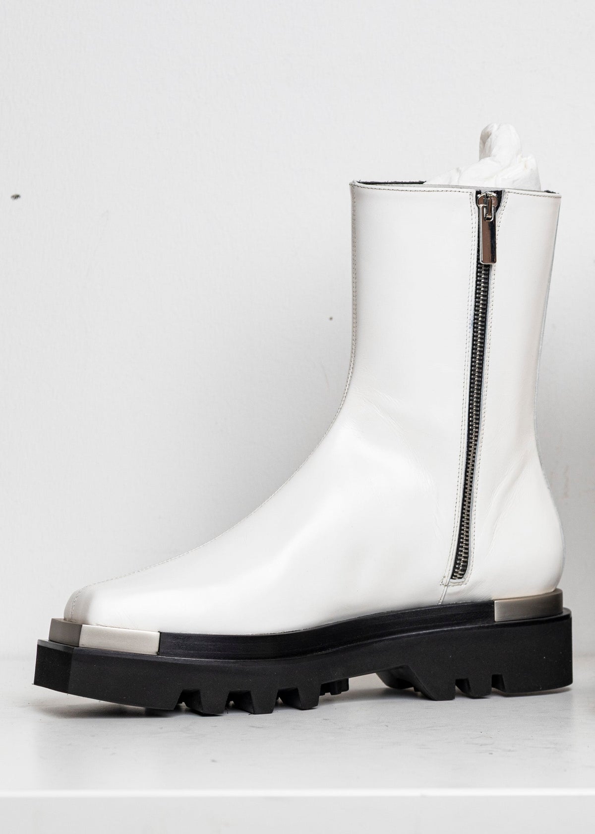 Metal Everyday Combat Boots White EU40