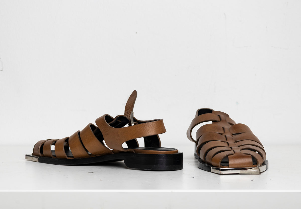 Metal Fisherman Sandal Brown EU40