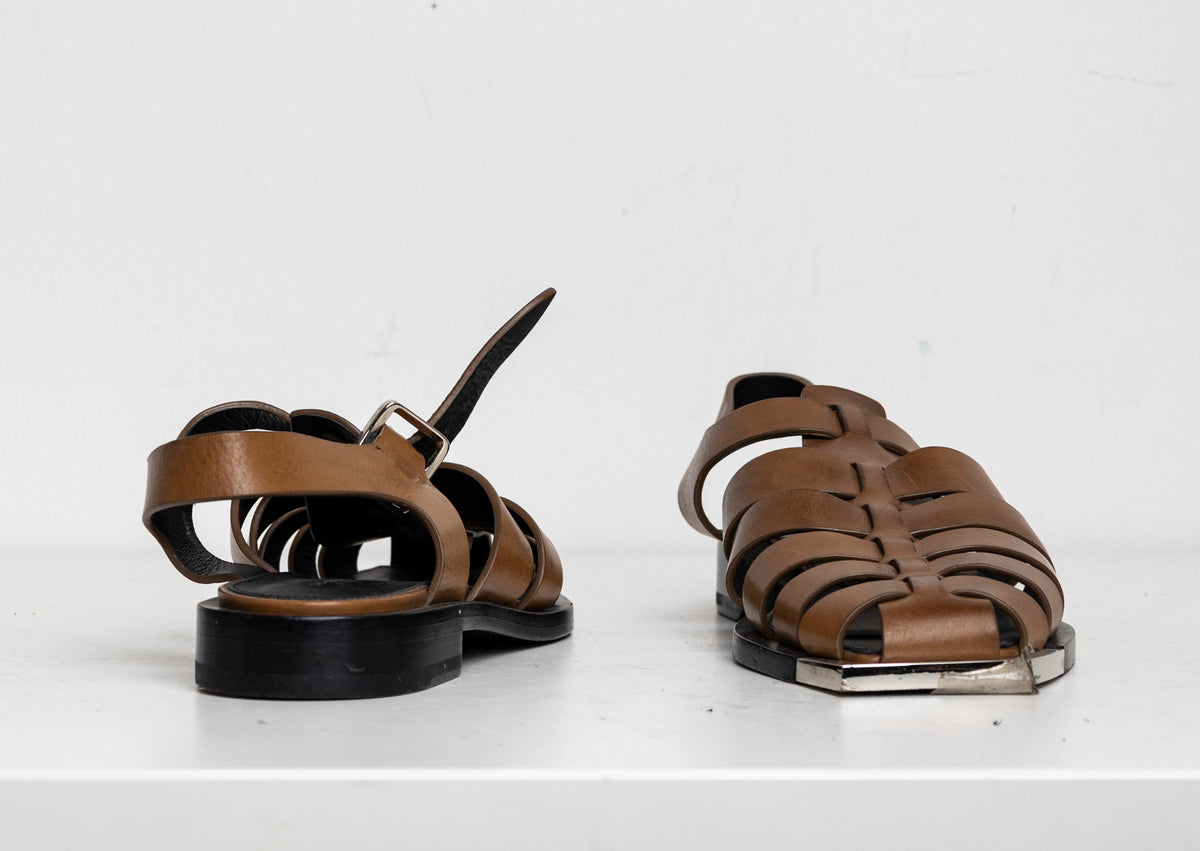Metal Fisherman Sandal Brown EU40