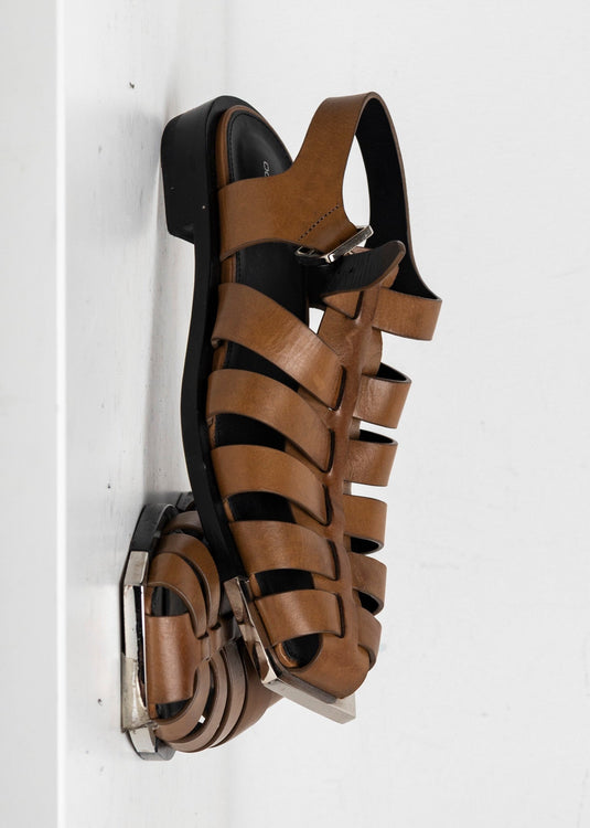 Metal Fisherman Sandal Brown EU40