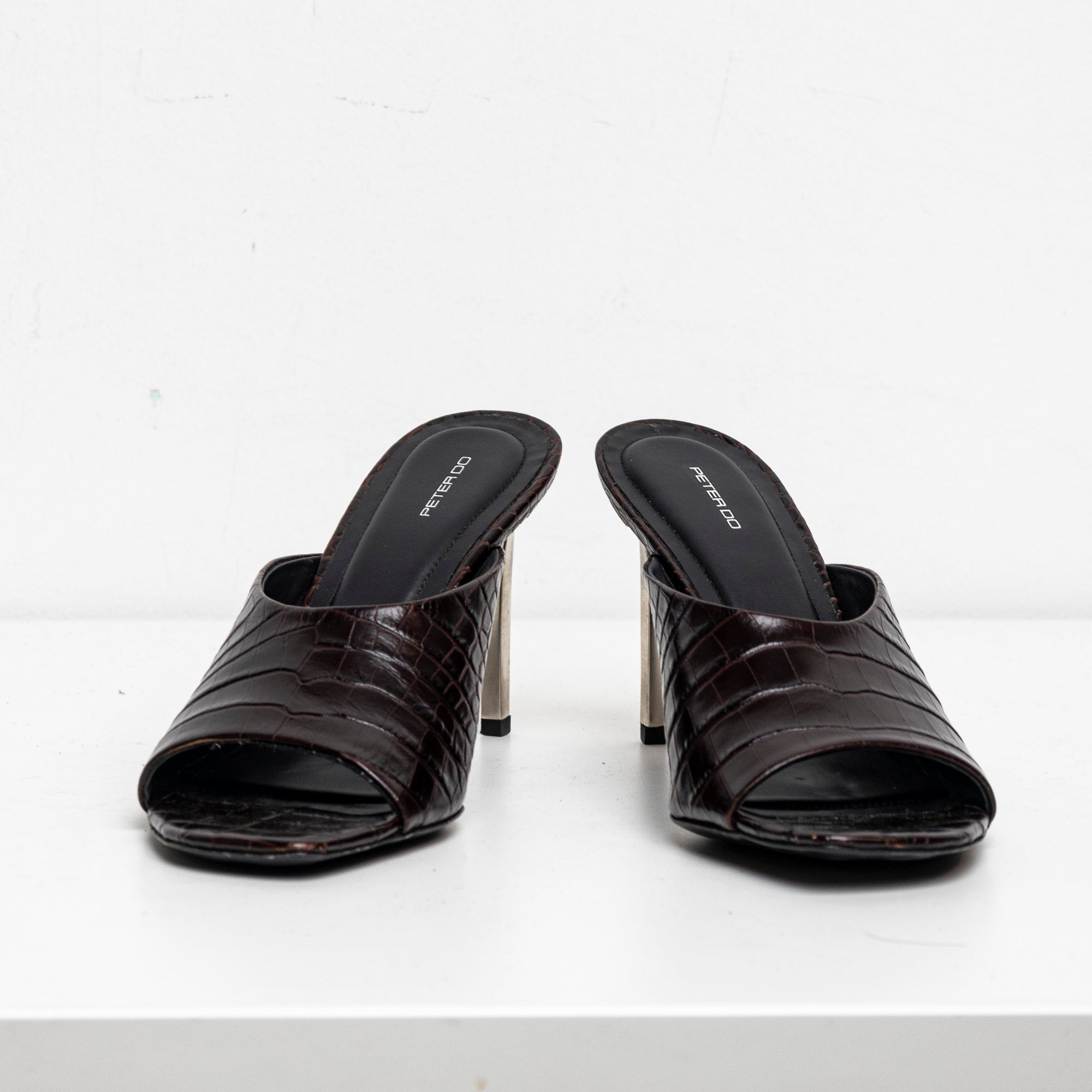 Metal Heels Sandal Brown Croc EU40 #2