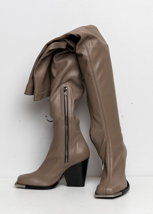 Metal Stretch Thigh High Boots Tan EU40 #2