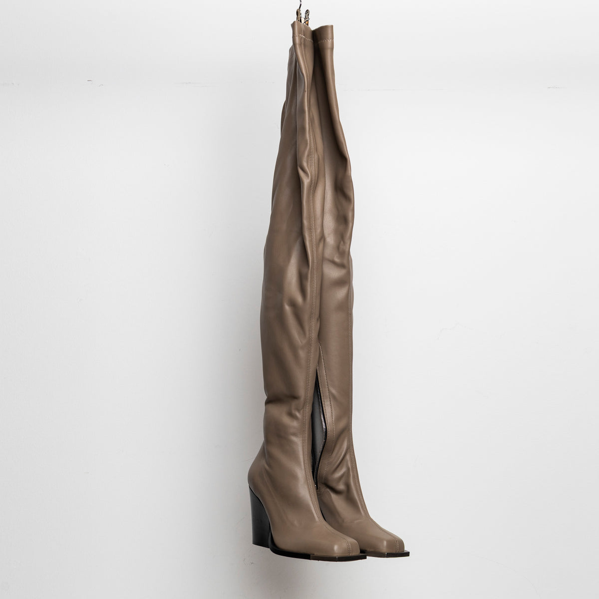 Metal Stretch Thigh High Boots Tan EU40 #2