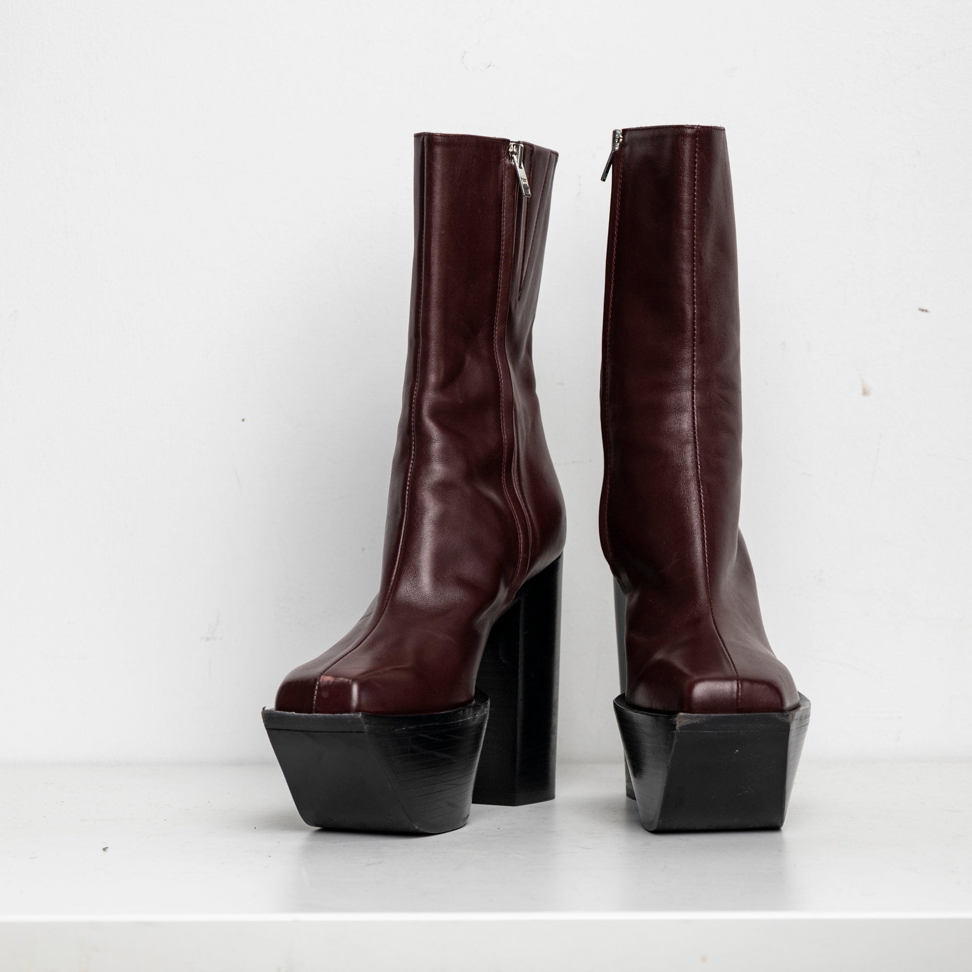 Platform Boots Burgundy EU40