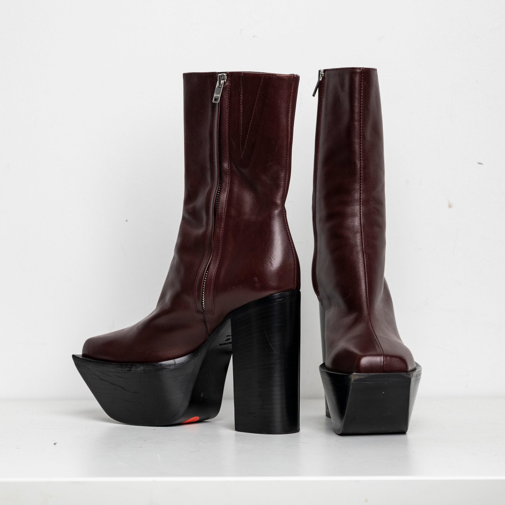 Platform Boots Burgundy EU40