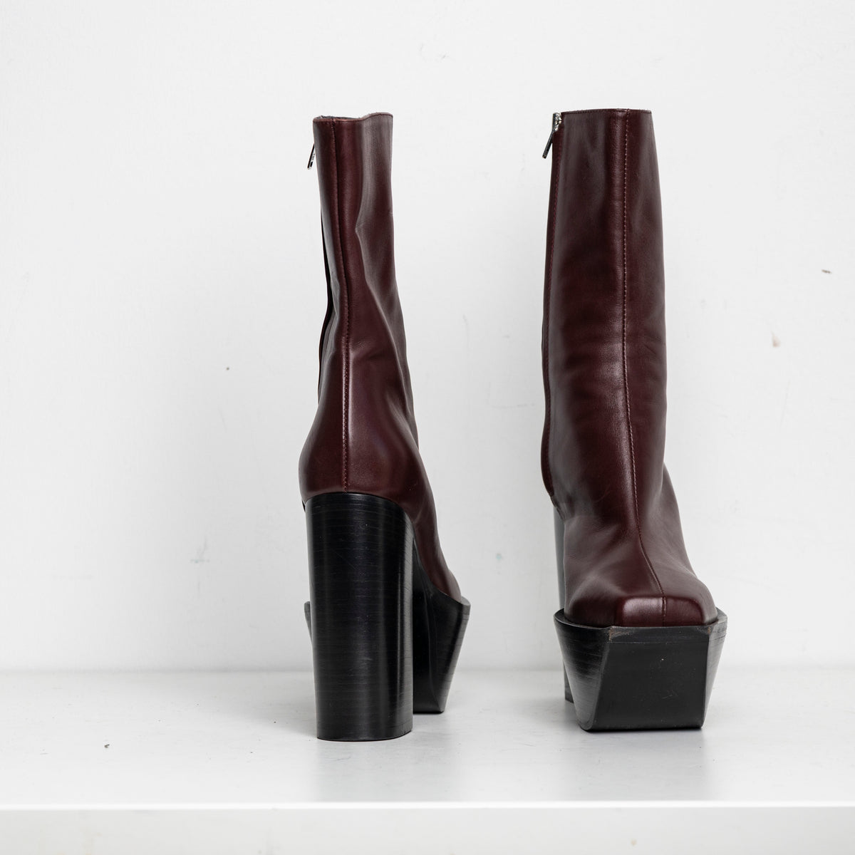 Platform Boots Burgundy EU40