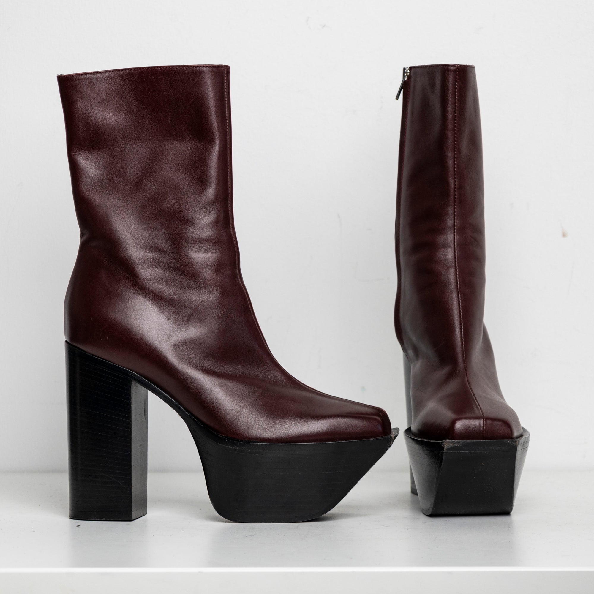 Platform Boots Burgundy EU40
