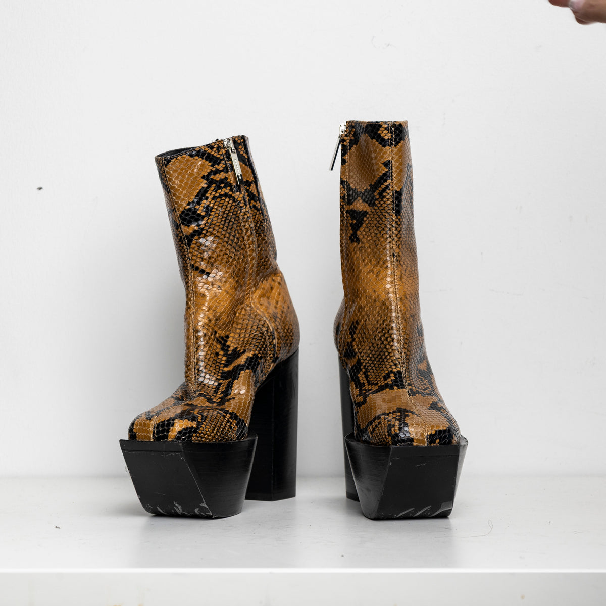 Platform Boots Tan Snake EU39 #1