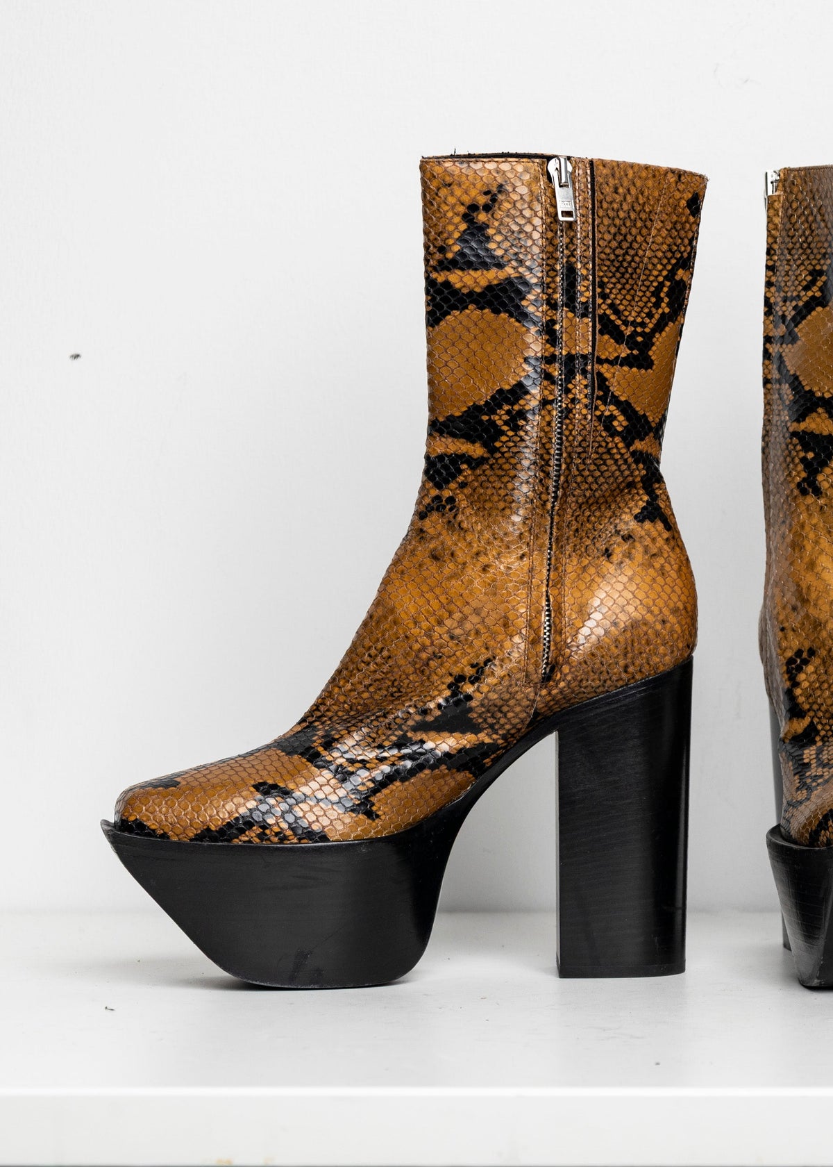 Platform Boots Tan Snake EU40 #2