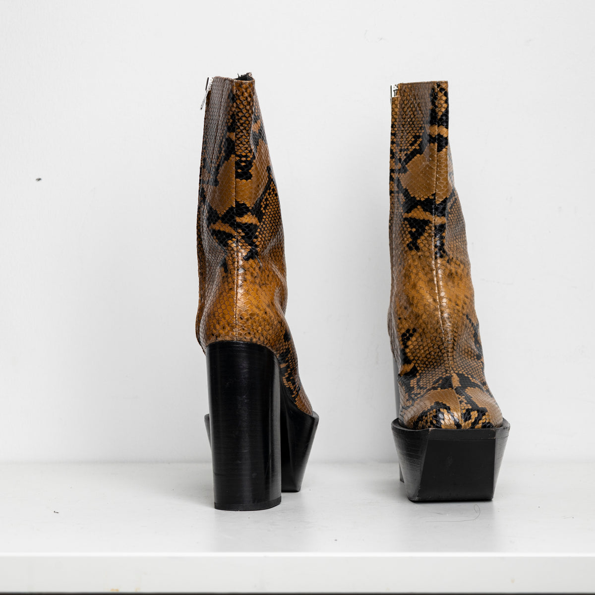 Platform Boots Tan Snake EU40 #2