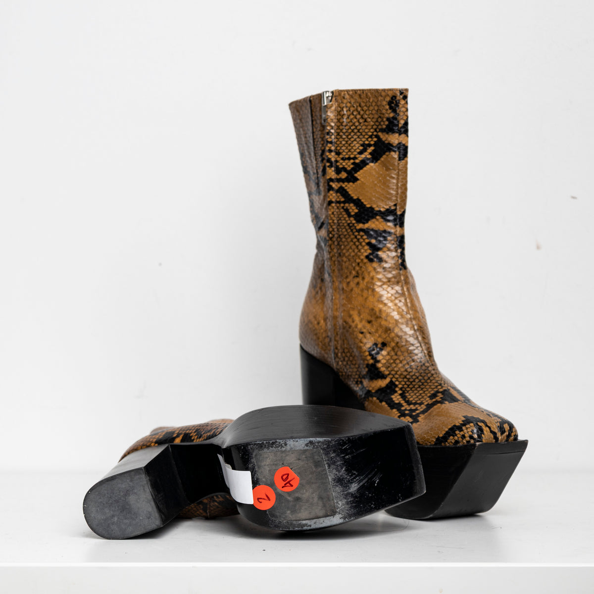 Platform Boots Tan Snake EU40 #2