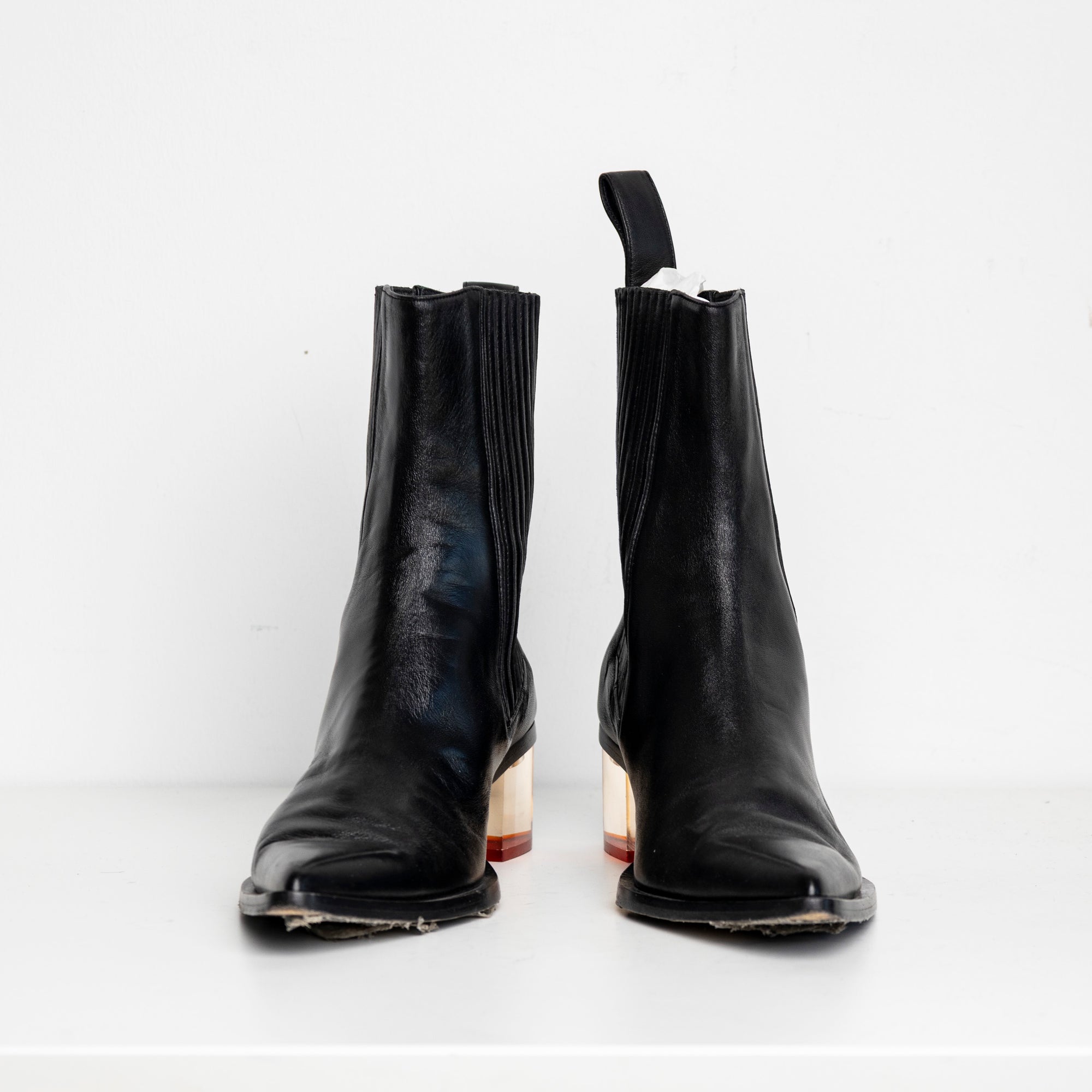 Sharp Chelsea Clear Heels Black Orange EU40