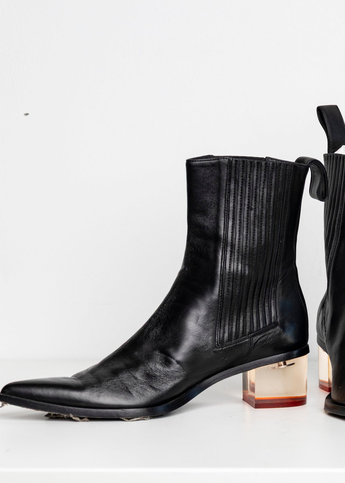 Sharp Chelsea Clear Heels Black Orange EU40